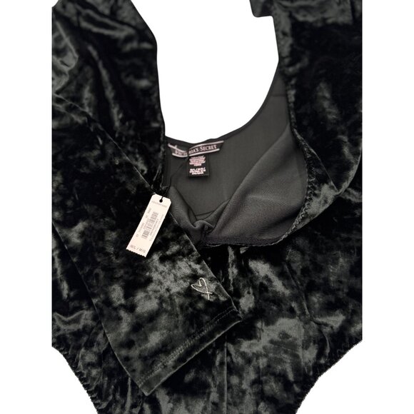 NEW Victorias Secret Size S Green Velvet Bodysuit With Keyhole Back thong snap - Picture 9 of 10